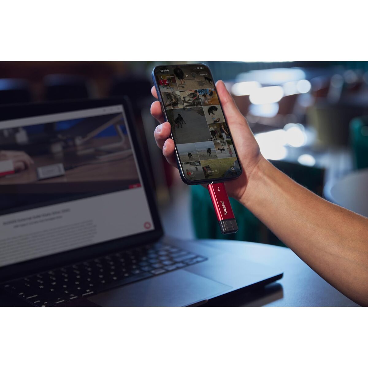 Afbeeldingen van External Hard Drive Kingston SPSD/2TB Black Red