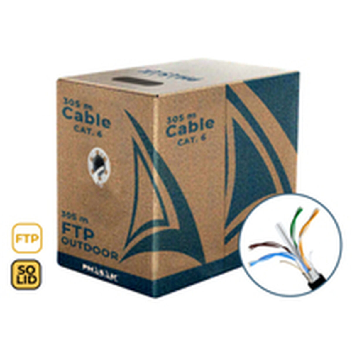 Afbeeldingen van FTP Category 6 Rigid Network Cable Phasak PHR 670 Black 305 m