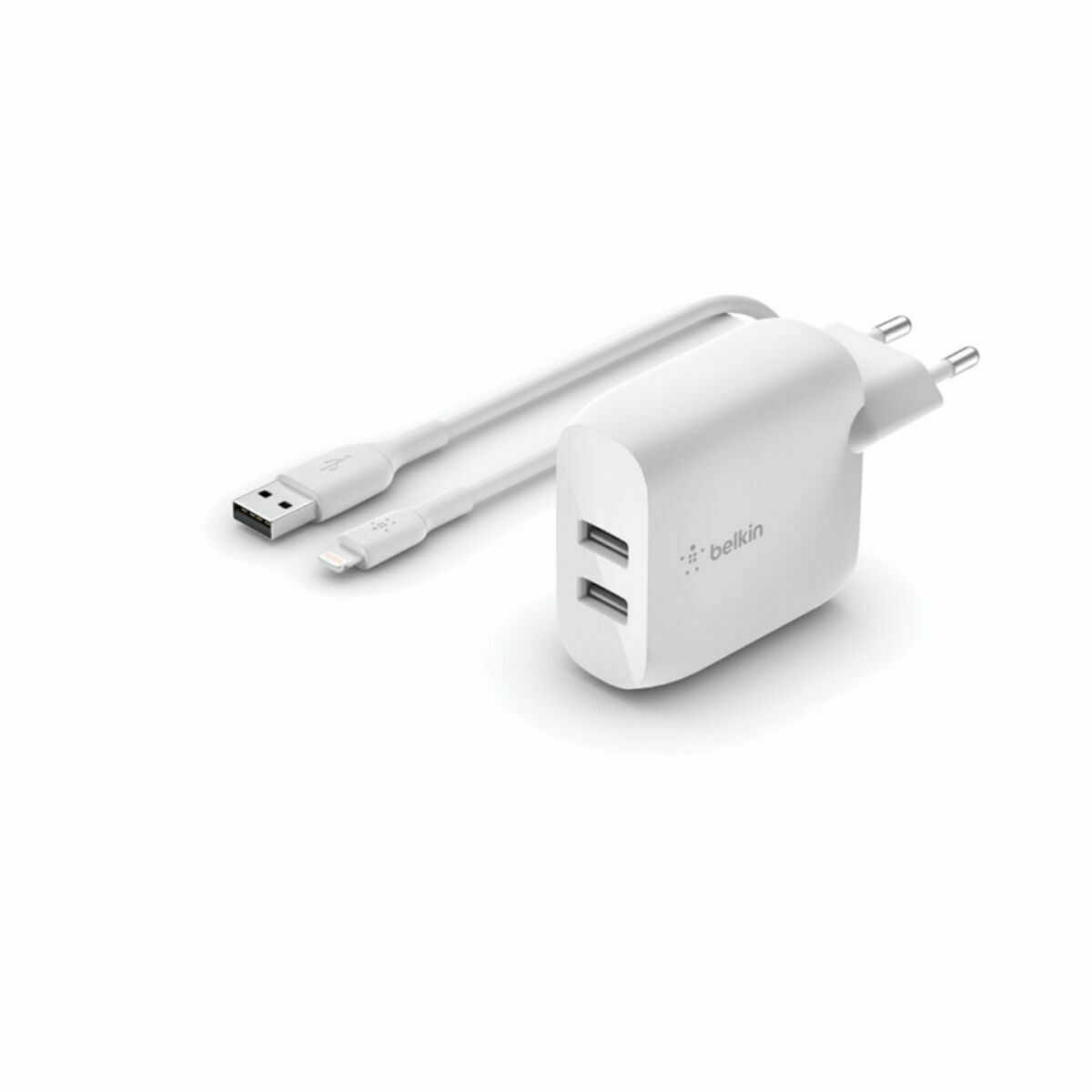Wandlader + MFI Lightning Kabel Belkin WCD001VF1MWH Wit Multicolour