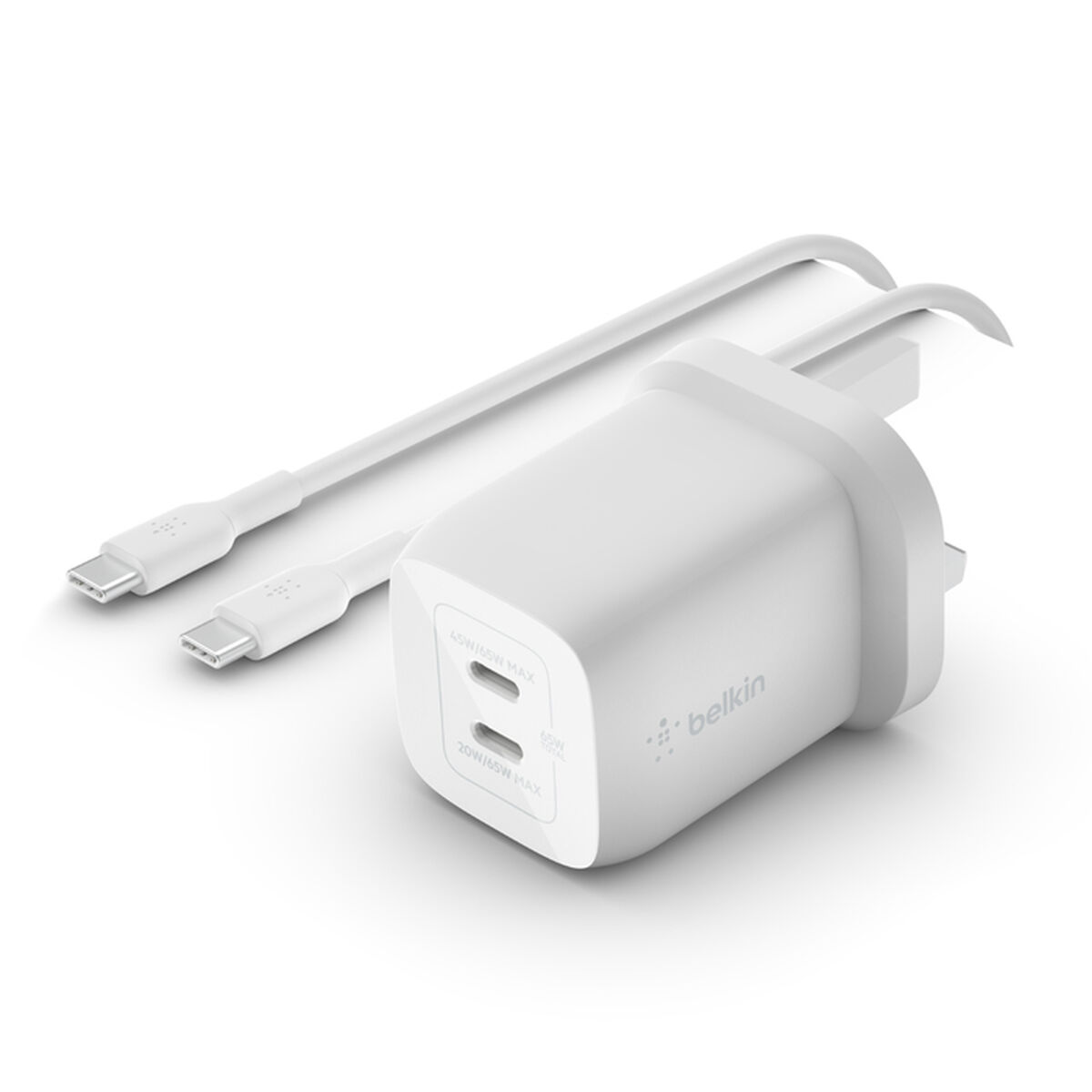Bild von Wall Charger Belkin WCH013VF2MWH-B6 White 65 W