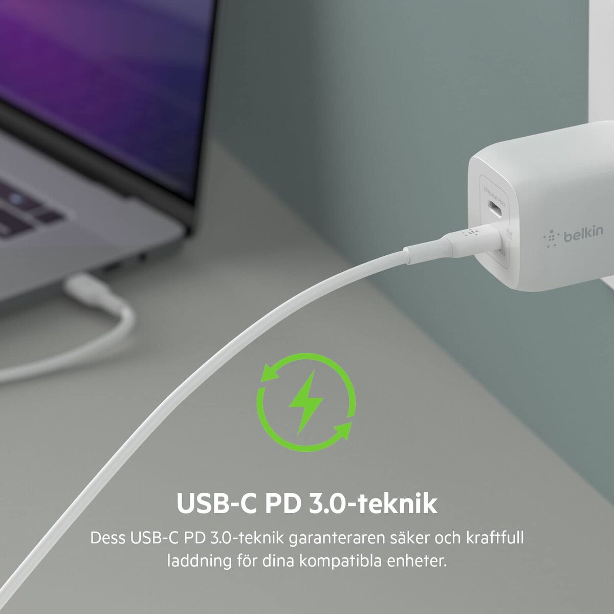 Bild von Wall Charger Belkin WCH013VF2MWH-B6 White 65 W