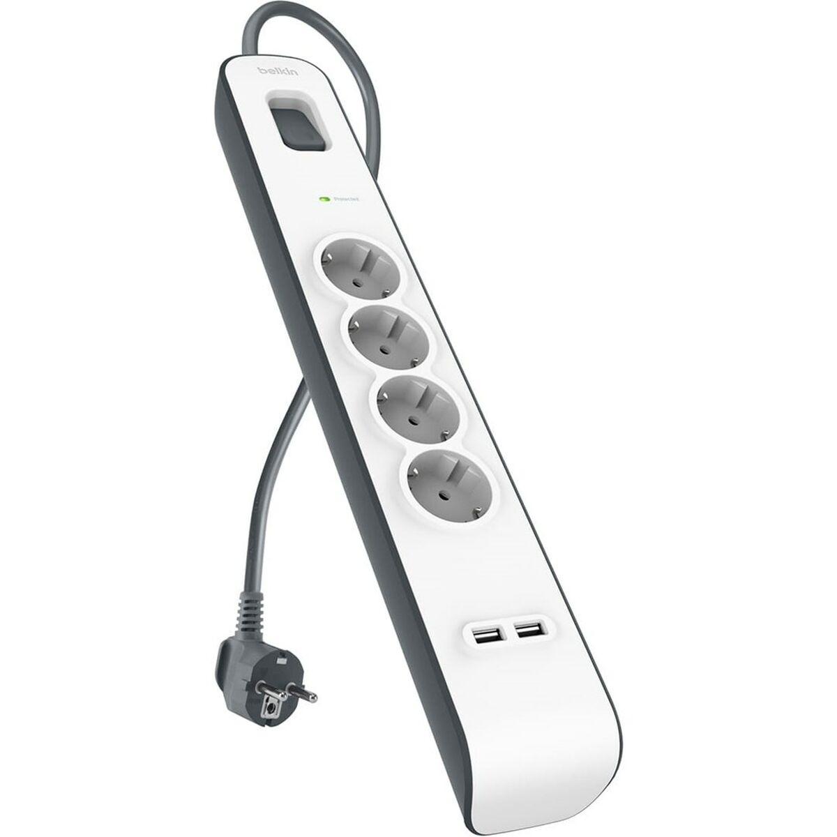 Rallonge 4 prises Schuko avec interrupteur Belkin BSV401VF2M-V2 (2 m)