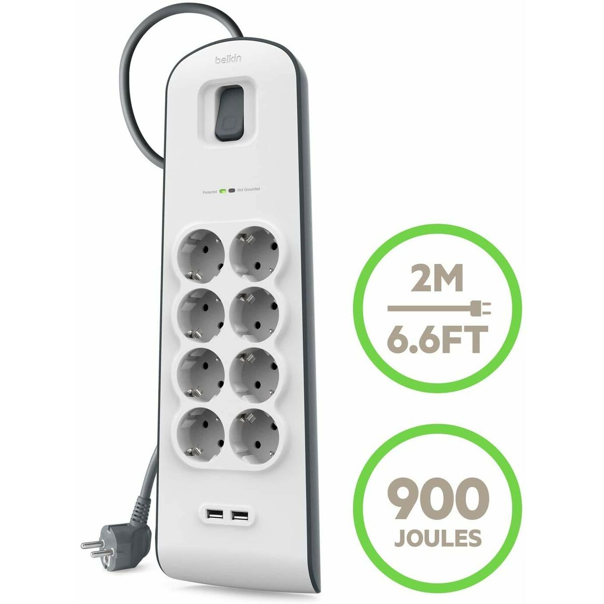 Afbeeldingen van Protection from surges Belkin BSV804VF2M-V2