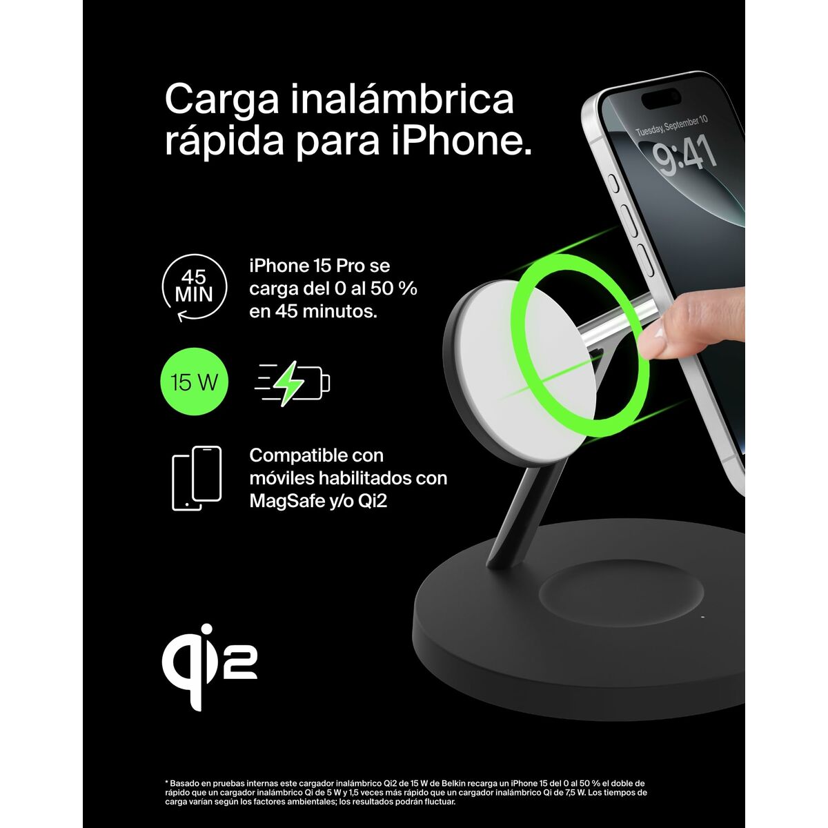 Image secondaire de Chargeur mural Belkin WIZ032KQBK Noir 15 W (1 Unité)