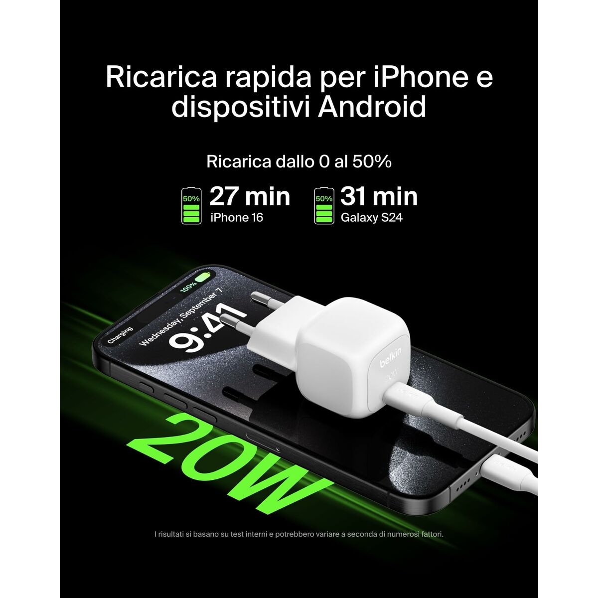 Afbeeldingen van Wall Charger Belkin WCA009KQWH White 20 W
