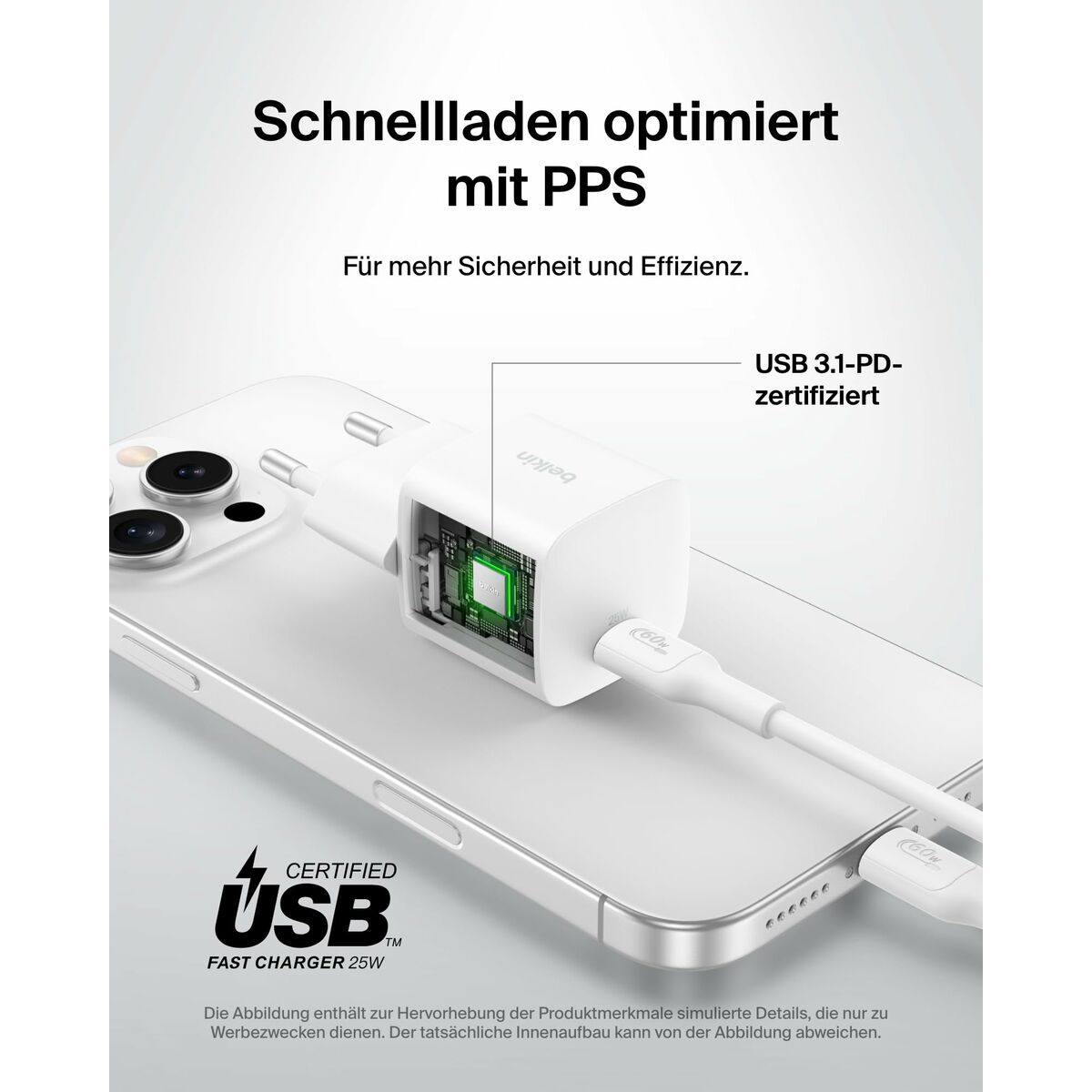 Afbeeldingen van USB to Lightning Cable Belkin WCA012KQWH White