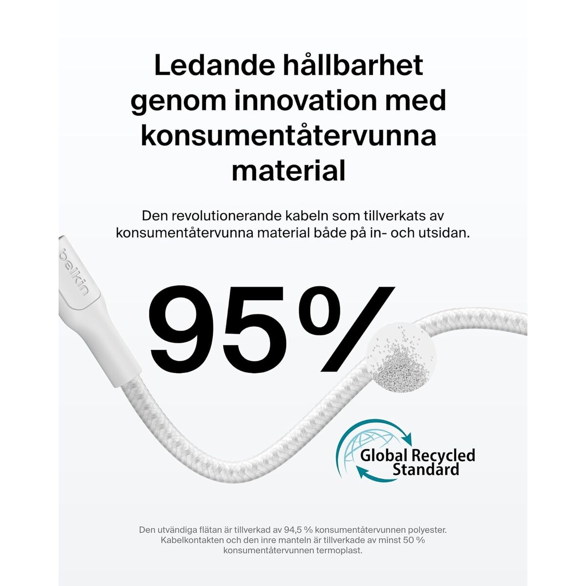 Image de USB Cable Belkin CAB025HQ1MWH