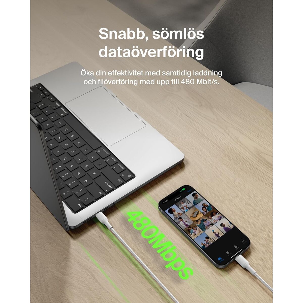 Image de USB Cable Belkin CAB025HQ1MWH