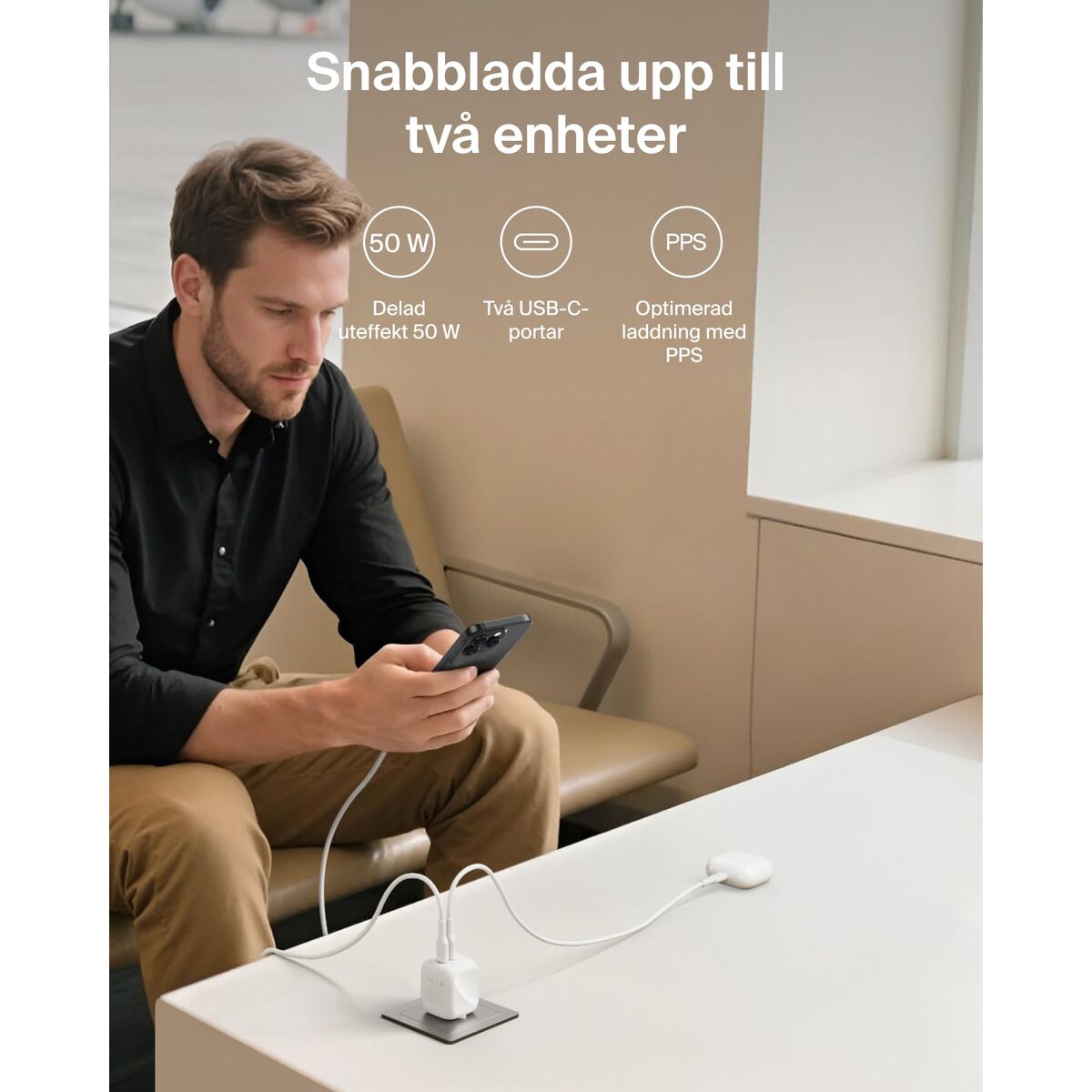 Obrazek Wall Charger Belkin WCH019KQWH White 50 W