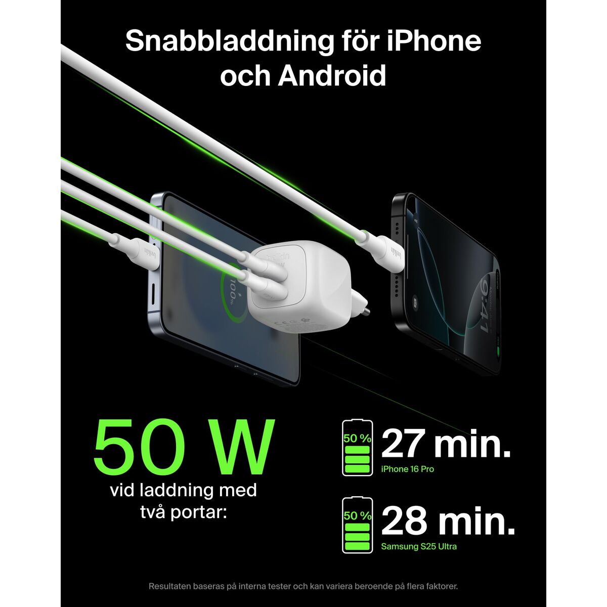 Obrazek Wall Charger Belkin WCH019KQWH White 50 W