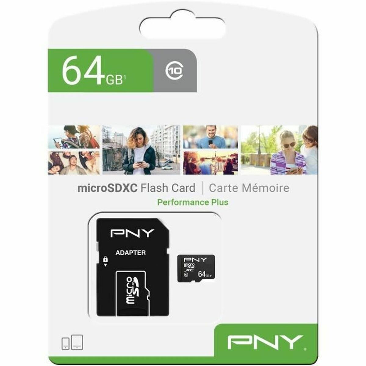 Afbeeldingen van Micro SD Card PNY P-SDU64G10PPL-GE Performance Plus C10 64 GB