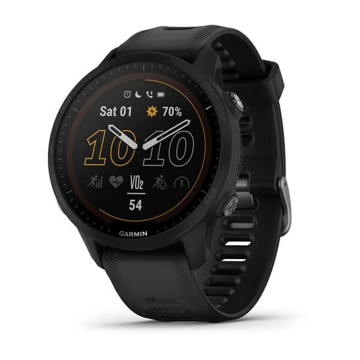 Si vous aimez suivre les dernières tendances en matière de mode et accessoires, achetez Montre Sportif GARMIN Forerunner 955 au meilleur prix. Genre: HommeLiens supplémentaires: NonType de montre: Montre-braceletType: NumériqueAutonomie approx.: 49 heuresImperméabilité: 5 atmEcran: 1,3"Mémoire interne: 32 GBConnectivité: BluetoothWi-FiGPSNFCFonctions: AlarmeBaromètreChronomètreAccéléromètreCaractéristiques: Moniteur de SommeilMoniteur de fréquence cardiaqueCouleur: NoirOuiUtilisation recommandée: CourirNatationGolf