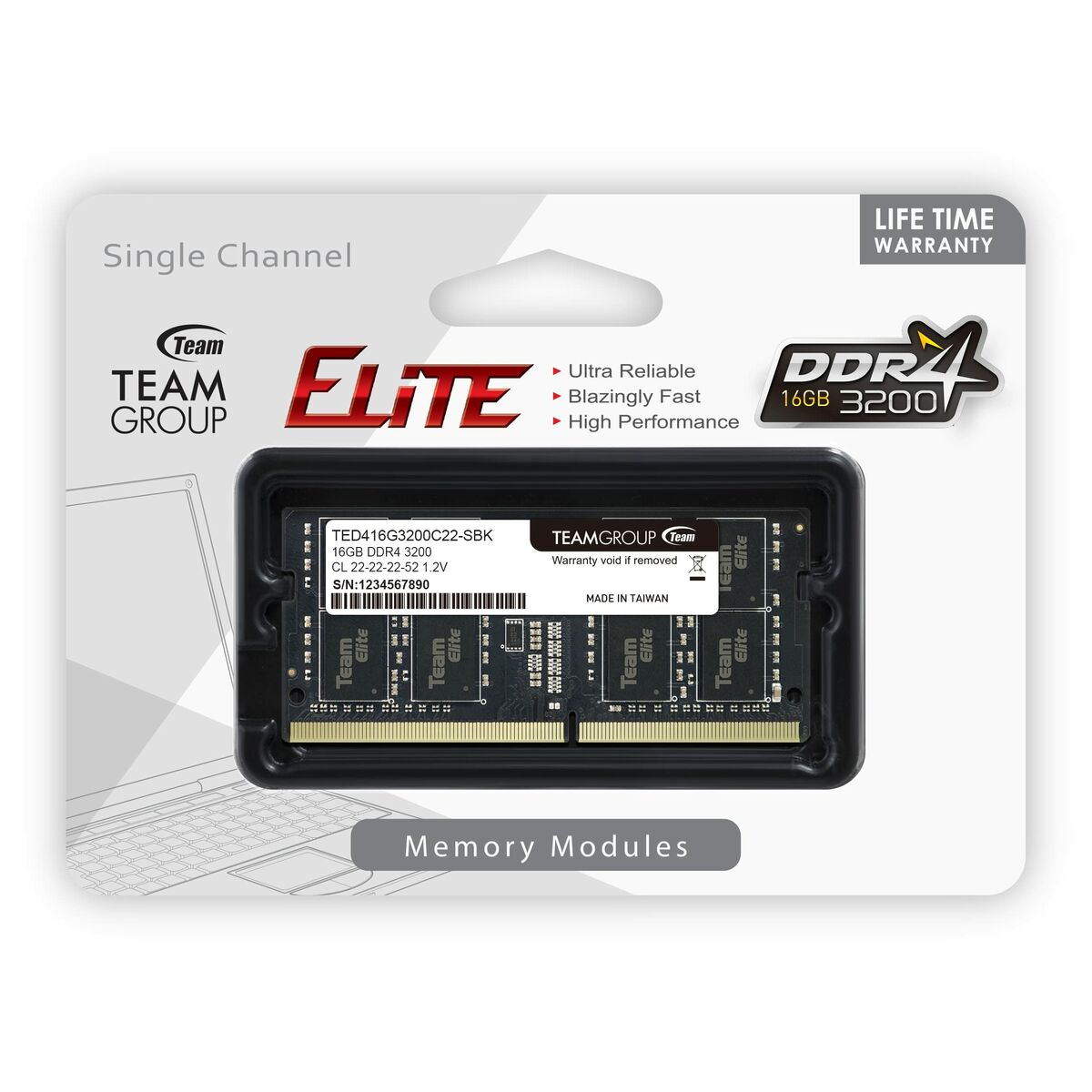 Afbeeldingen van RAM Memory Team Group TED416G3200C22-S01 16 GB DDR4 3200 MHz CL19