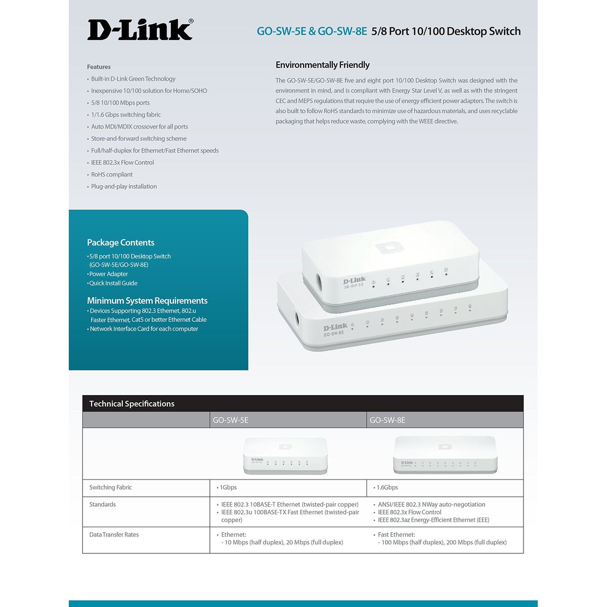Bild von Switch D-Link GO-SW-5E/E