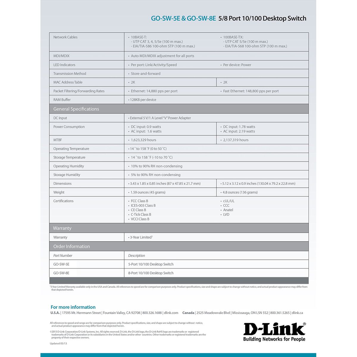 Bild von Switch D-Link GO-SW-5E/E