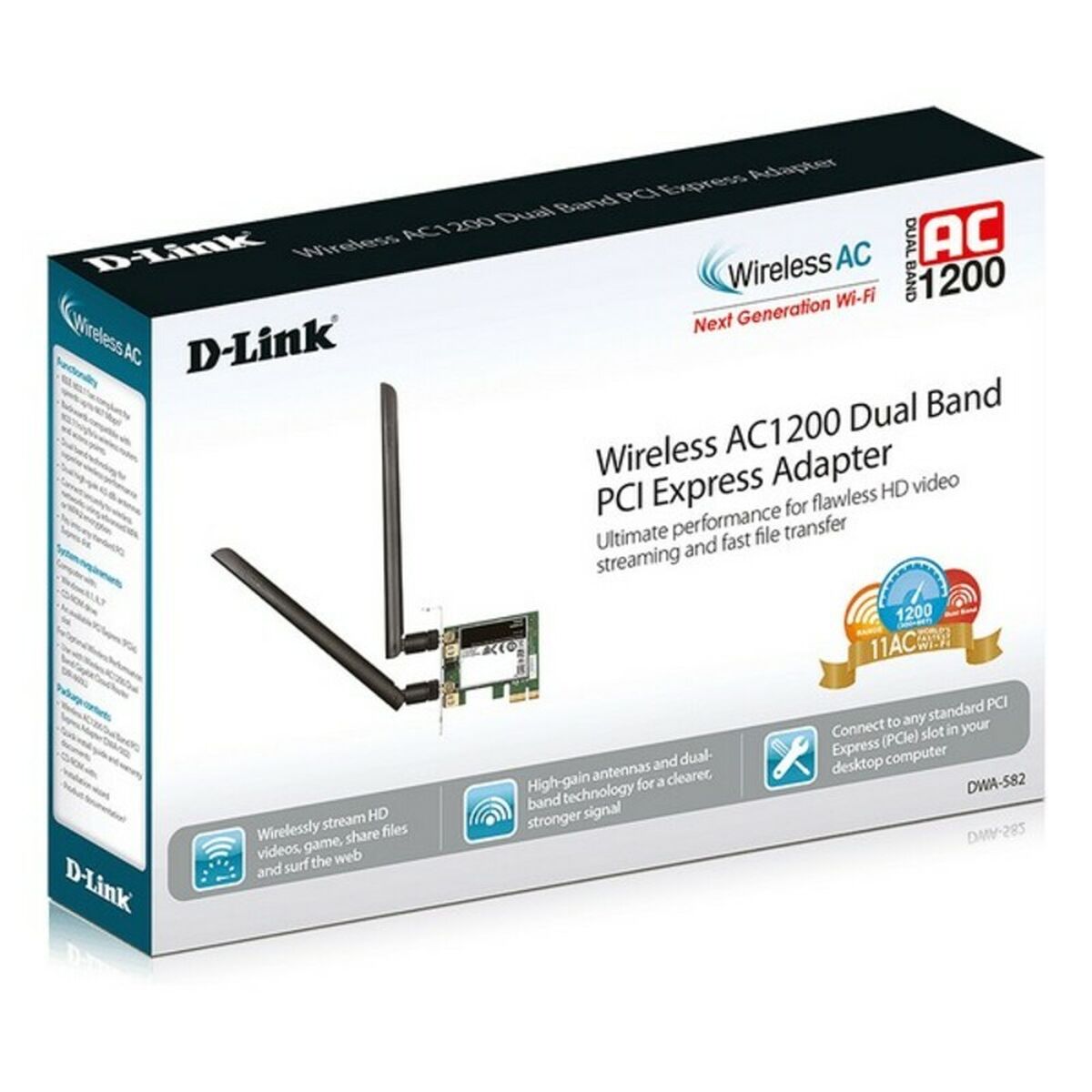 Afbeeldingen van Wi-Fi Network Card D-Link DWA-582 5 GHz 867 Mbps LED
