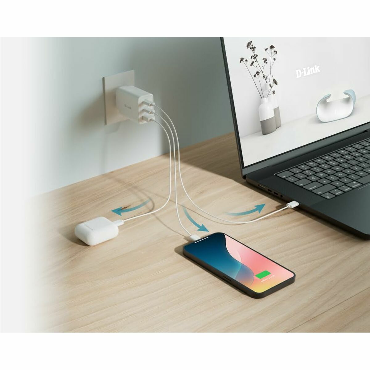 Afbeeldingen van Wall Charger D-Link DCP-651 White 65 W