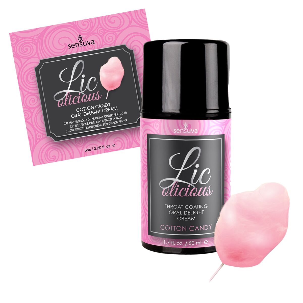 Lubrikační gel s příchutí Sensuva Cukrová vata 6 ml