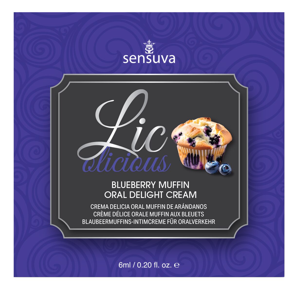 Lubrikační gel s příchutí Sensuva Borůvka 6 ml