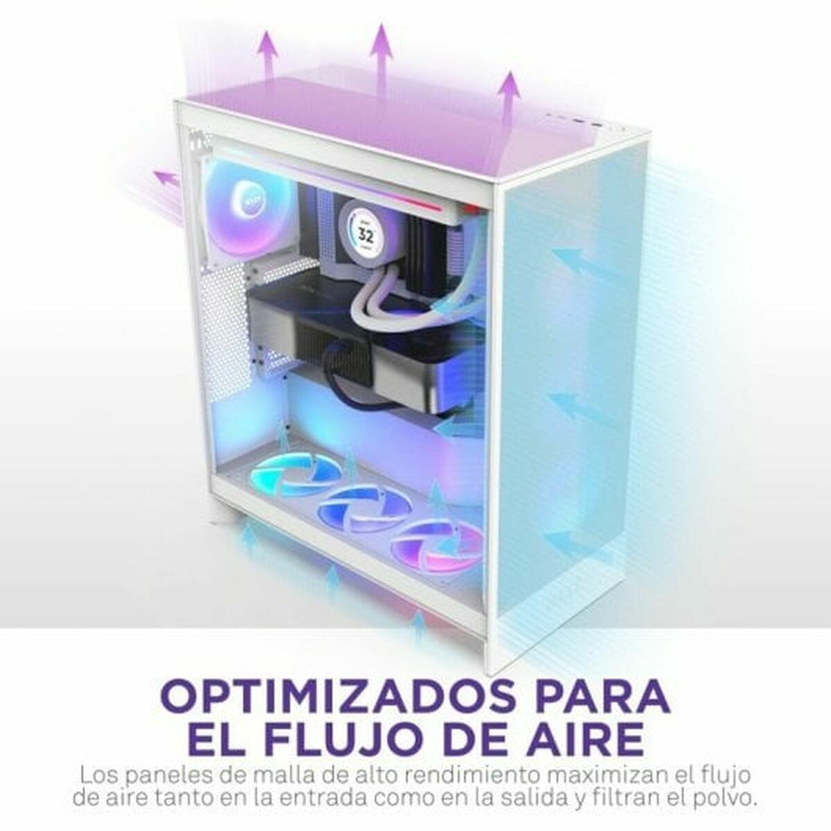 Afbeeldingen van ATX Semi-tower Box NZXT H7 Flow RGB Midi White