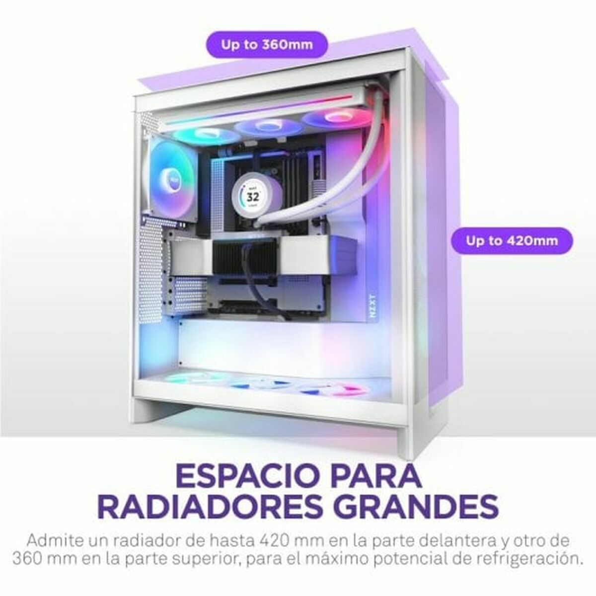 Afbeeldingen van ATX Semi-tower Box NZXT H7 Flow RGB Midi White