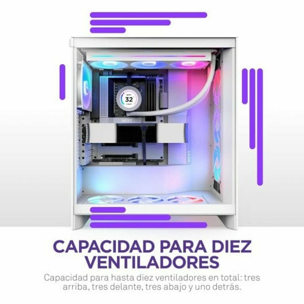 Afbeeldingen van ATX Semi-tower Box NZXT H7 Flow RGB Midi White