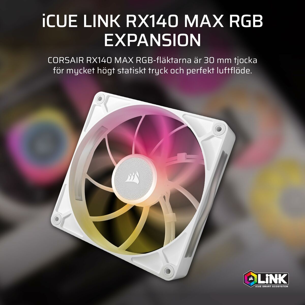 Afbeeldingen van Box Ventilator Corsair CO-9051039-WW iCUE LINK RX140 RGB Max White (1 Unit)