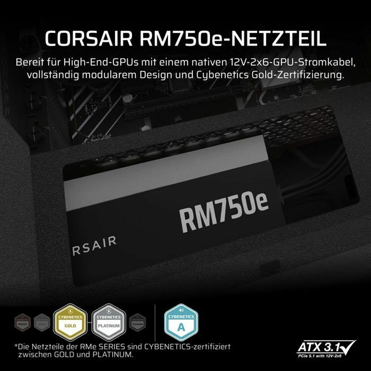 Picture of Power supply Corsair 750 W 110 W 80 Plus Gold