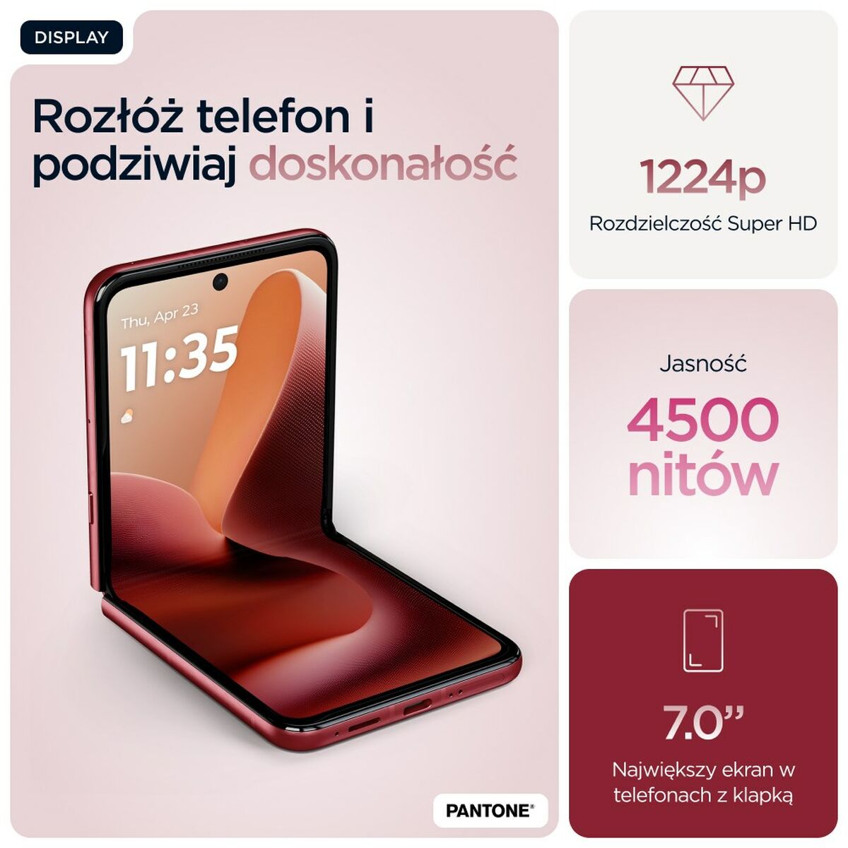 Smartphone Motorola PB8R0008PL Octa Core 16 GB RAM 512 GB Red