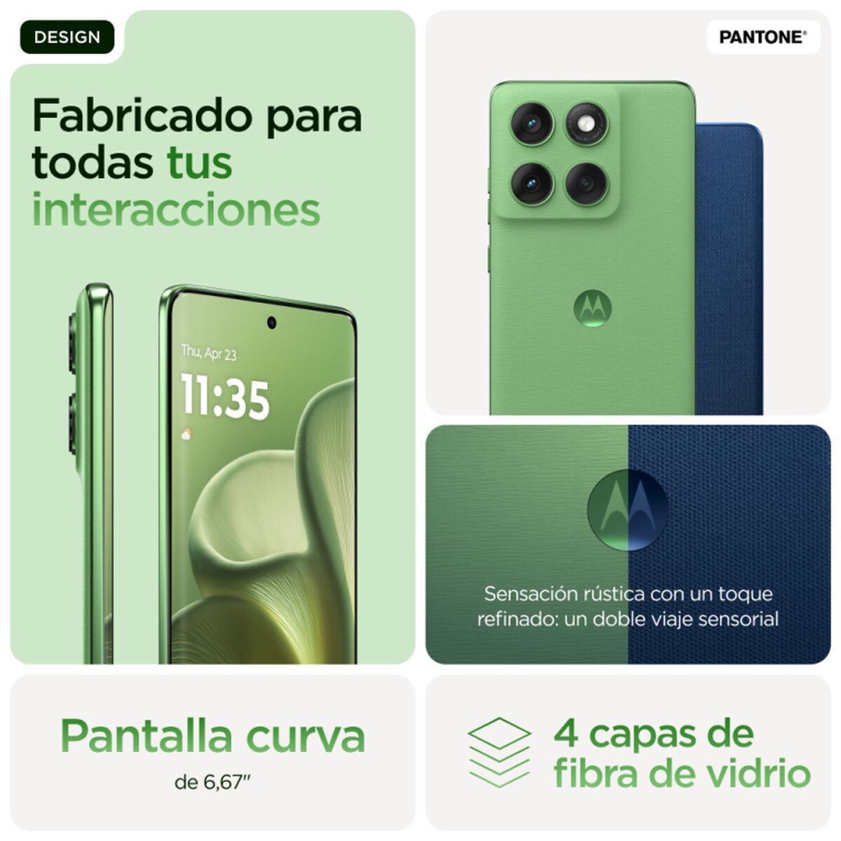 Smartphone Motorola edge 60 6,67" Octa Core Mediatek Dimensity 7300 12 GB RAM 512 GB Green