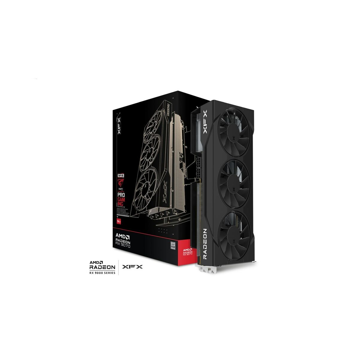 Afbeeldingen van Graphics card XFX RX-97SWFT3B7 RADEON RX 9070 16 GB GDDR6