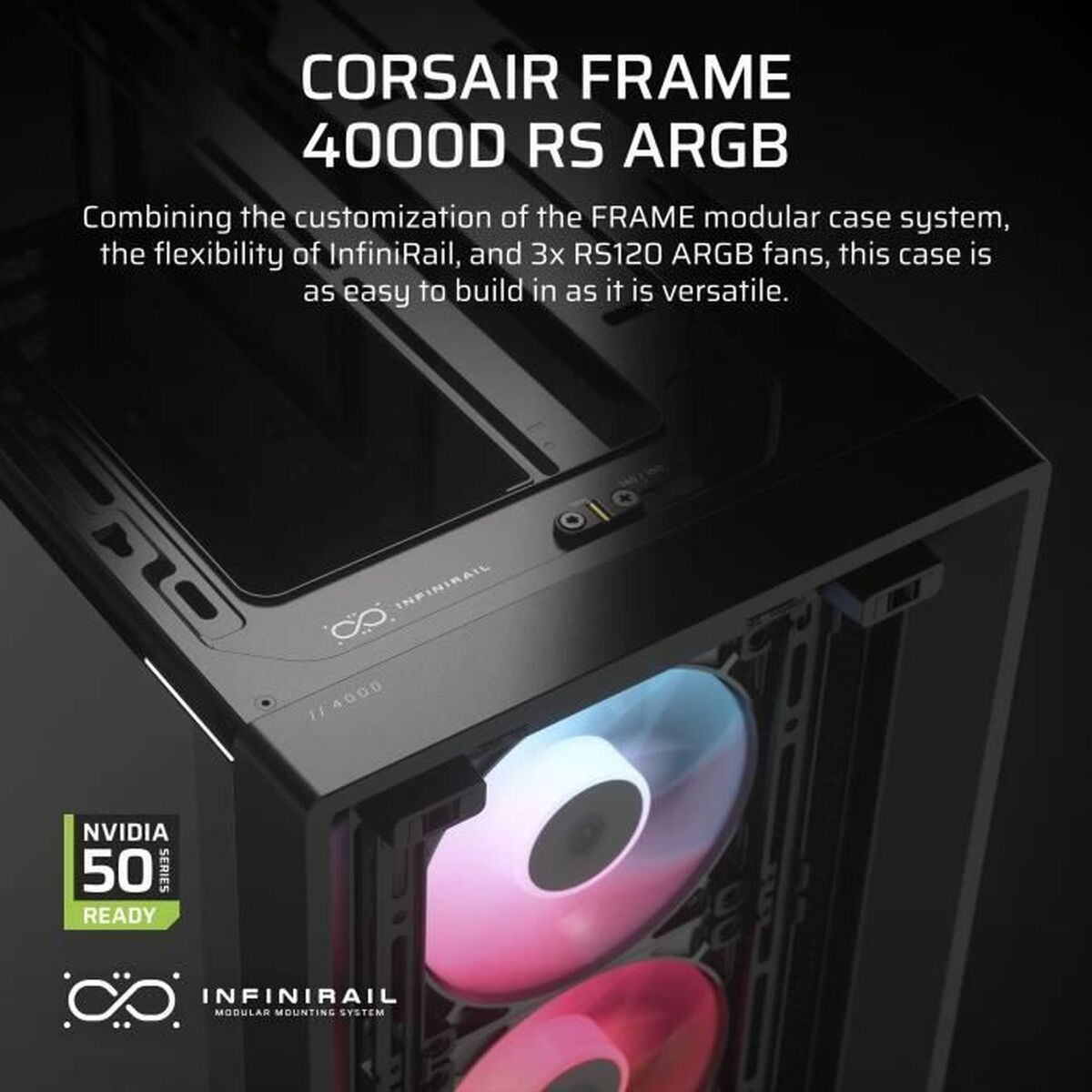 Afbeeldingen van ATX Semi-tower Box Corsair FRAME 4000D RS ARGB Black Multicolour