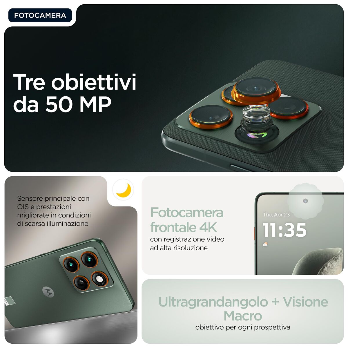 Smartphone Motorola Edge 70 5G 6,67" Octa Core Qualcomm Snapdragon 7 Gen 4 12 GB RAM 512 GB Green