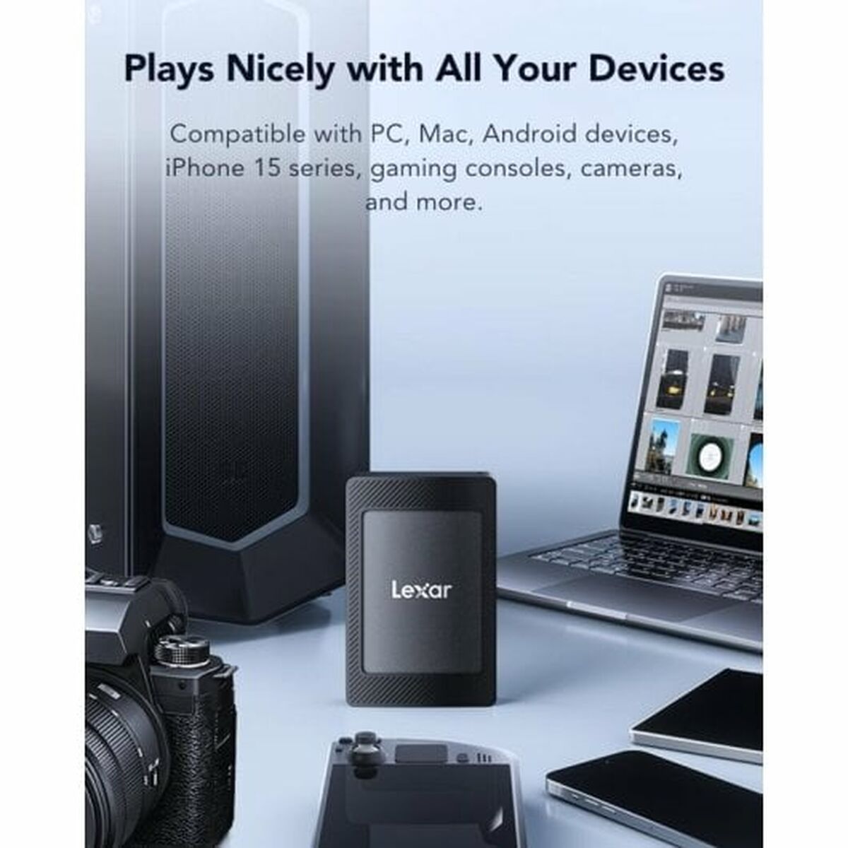 Afbeeldingen van External Hard Drive Lexar LSL500M001T-RNBNG Black 1 TB