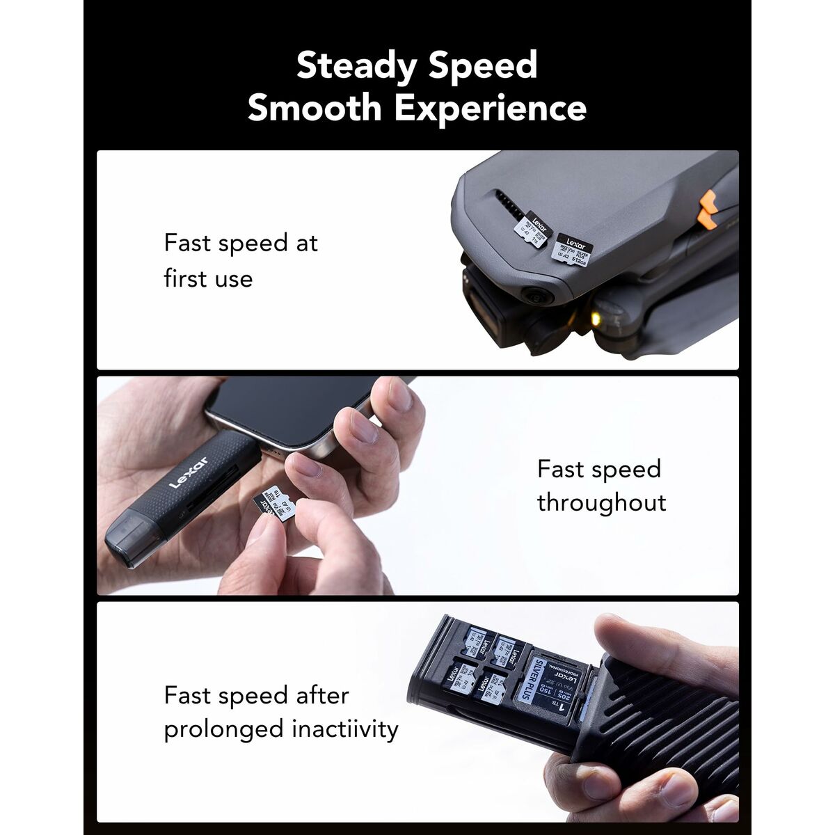 Picture of Micro SD Memory Card with Adaptor Lexar LMSSIPL001T-BNANG 1 TB