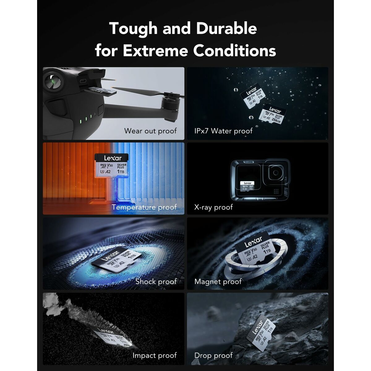 Picture of Micro SD Memory Card with Adaptor Lexar LMSSIPL001T-BNANG 1 TB