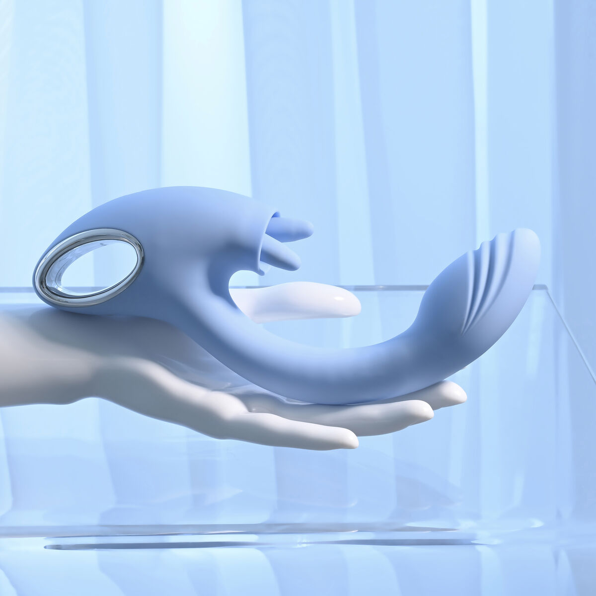 Vibrátor pro dvojici Dual Stimulation Evolved Playboy Modrý