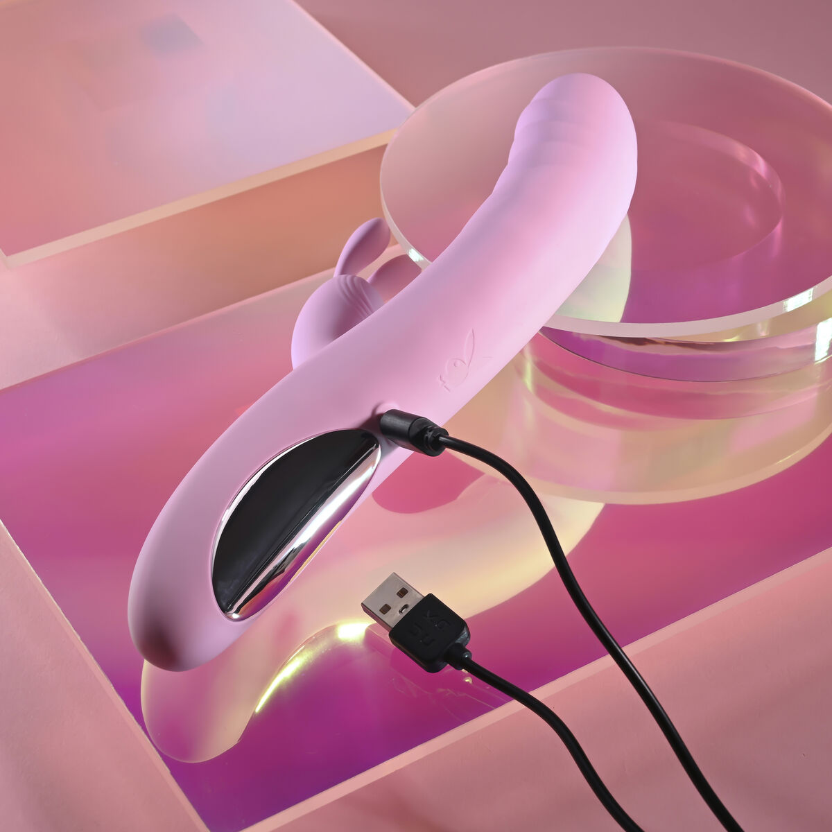 Vibrátor pro dvojici Dual Stimulation Evolved Playboy Růžový