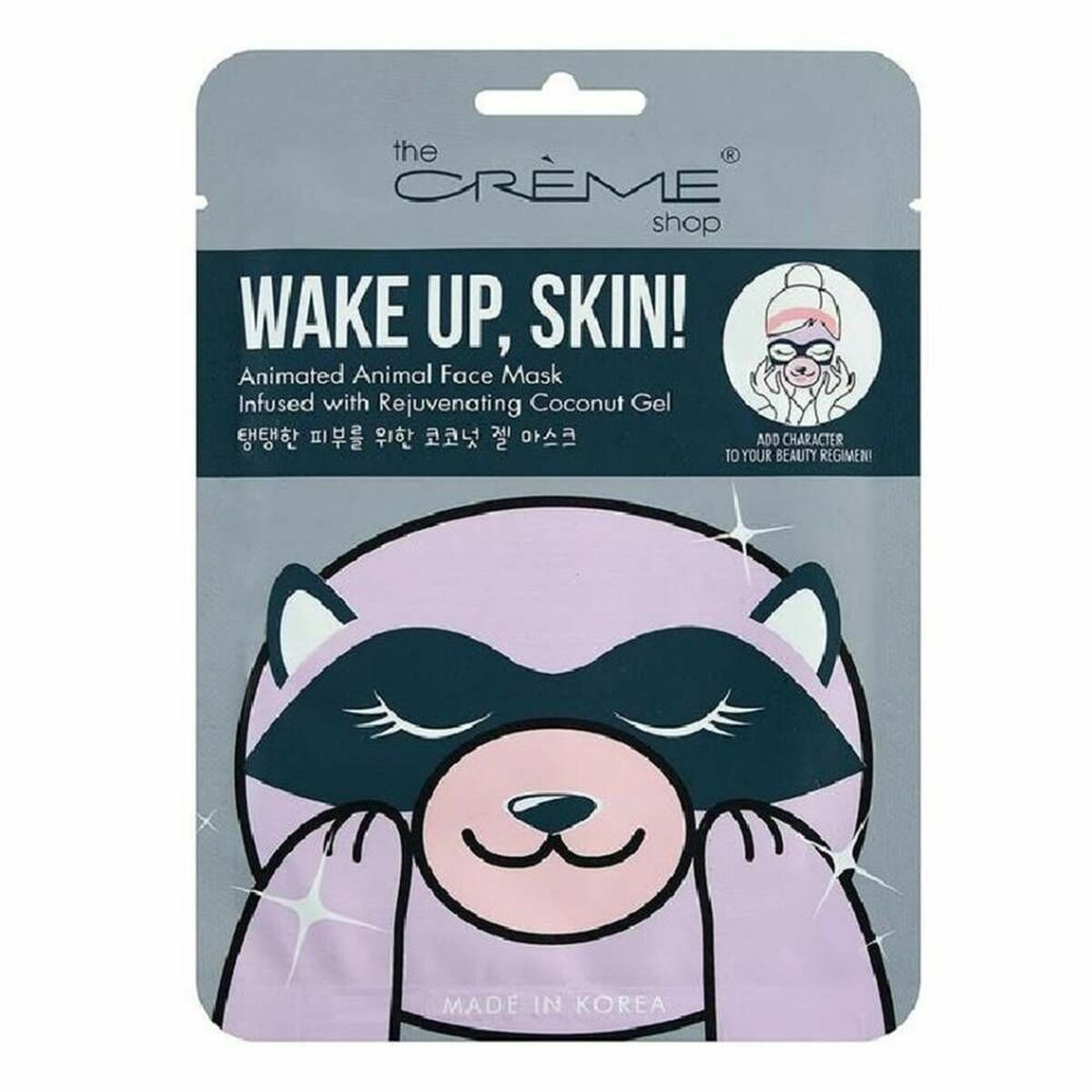 Ansigtsmaske The Crème Shop Wake Up, Skin! Raccoon (25 g)
