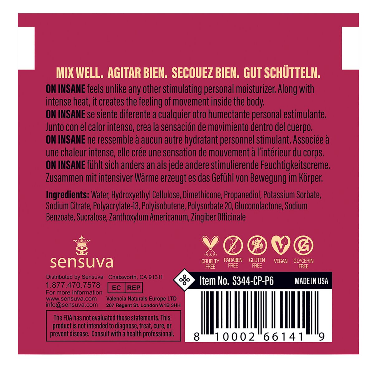 Image secondaire de Lubrifiant Sensuva Cerise 6 ml