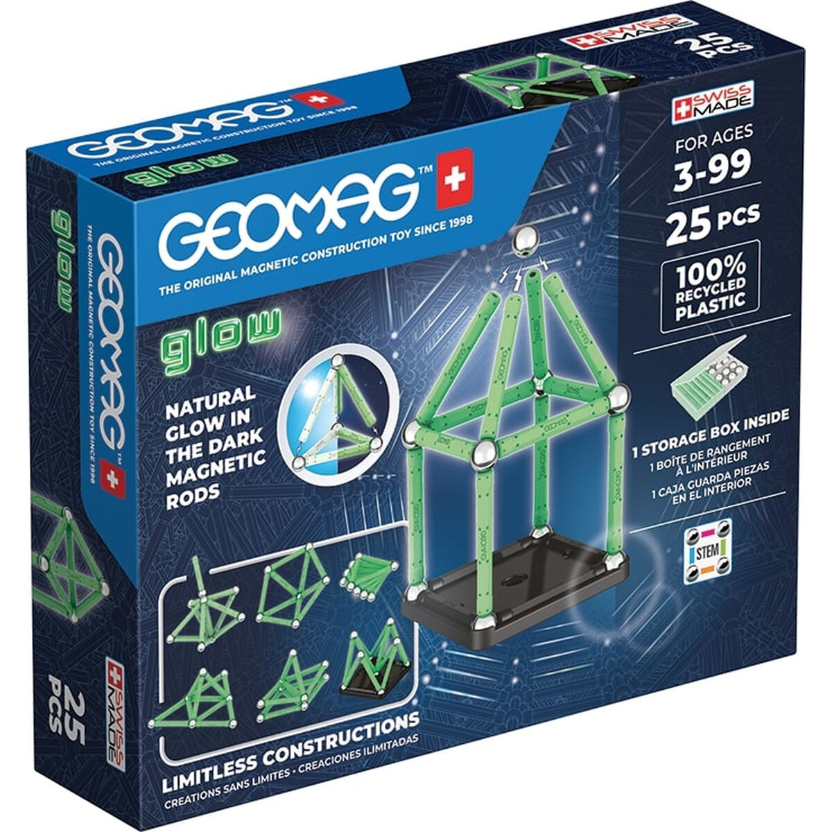Playset Geomag Glow Recycled 25 Τεμάχια