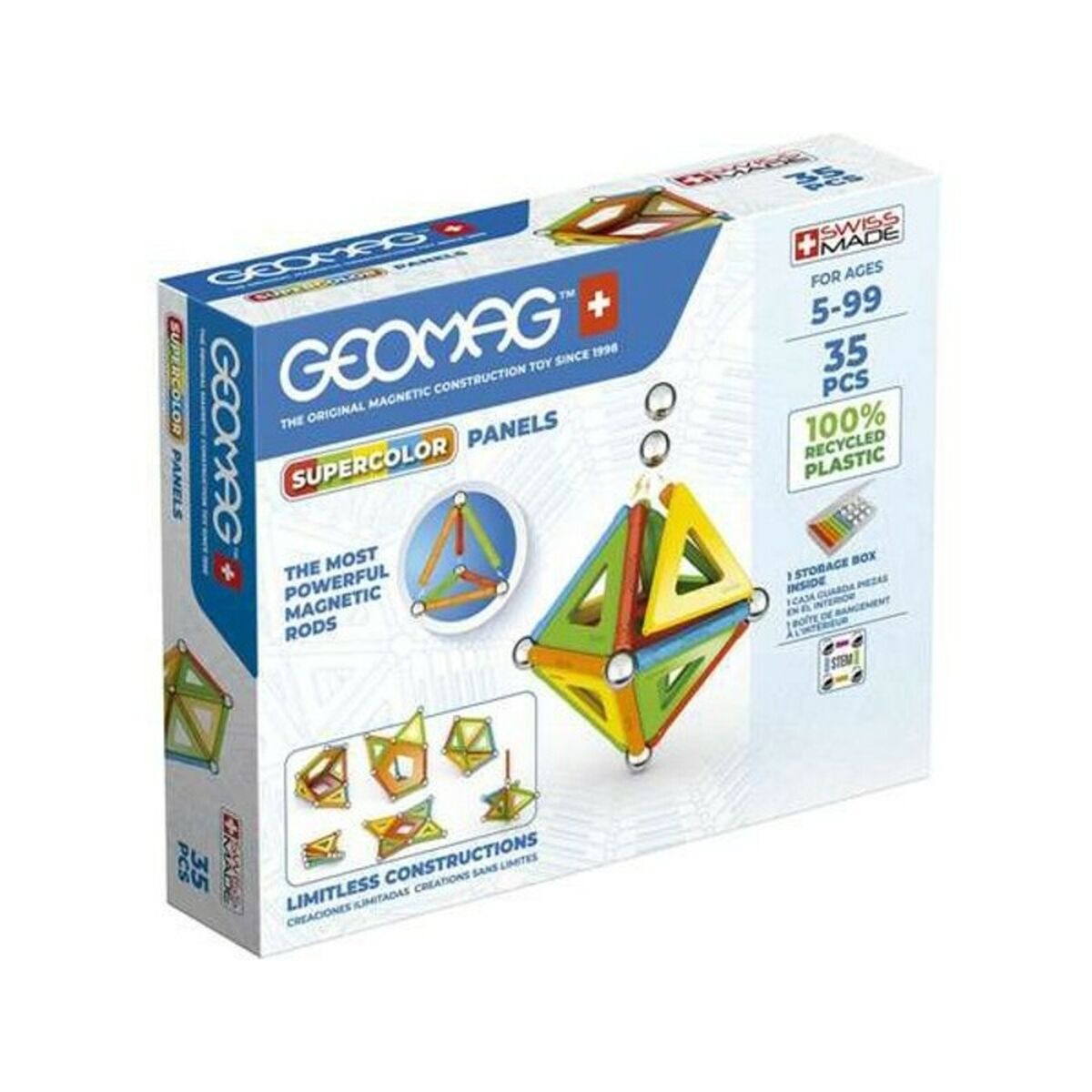 Παιχνίδι Kατασκευή Geomag Supercolor Panels Μαγνητική (35 pcs)