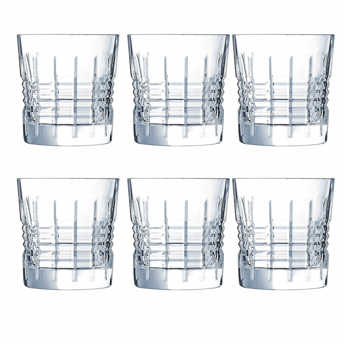 Vaso de whisky Cristal d’Arques Paris Old Square Cuadrados Transparente Vidrio 320 ml 6 Piezas