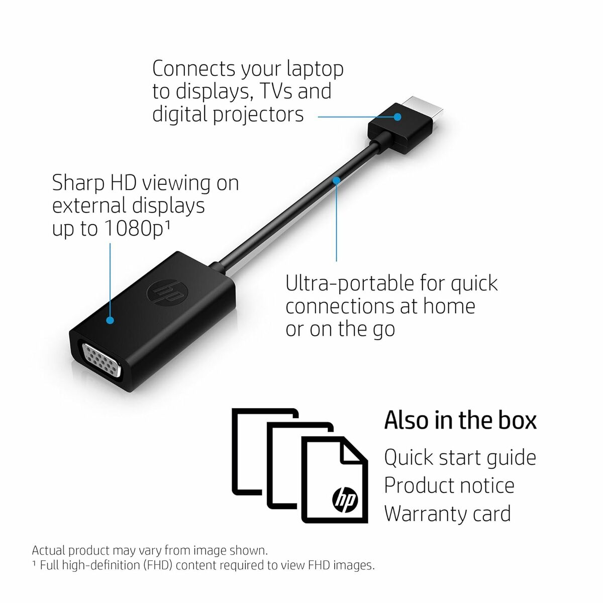 Afbeeldingen van HDMI Cable HP H4F02AA#AC3 Black