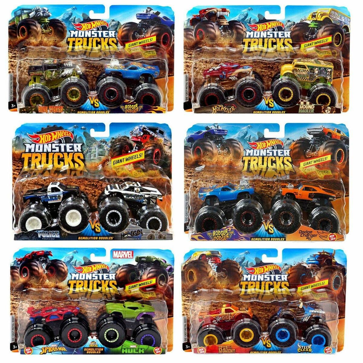 Monster Truck Hot Wheels Demolition Doubles 2 Unités 1:64
