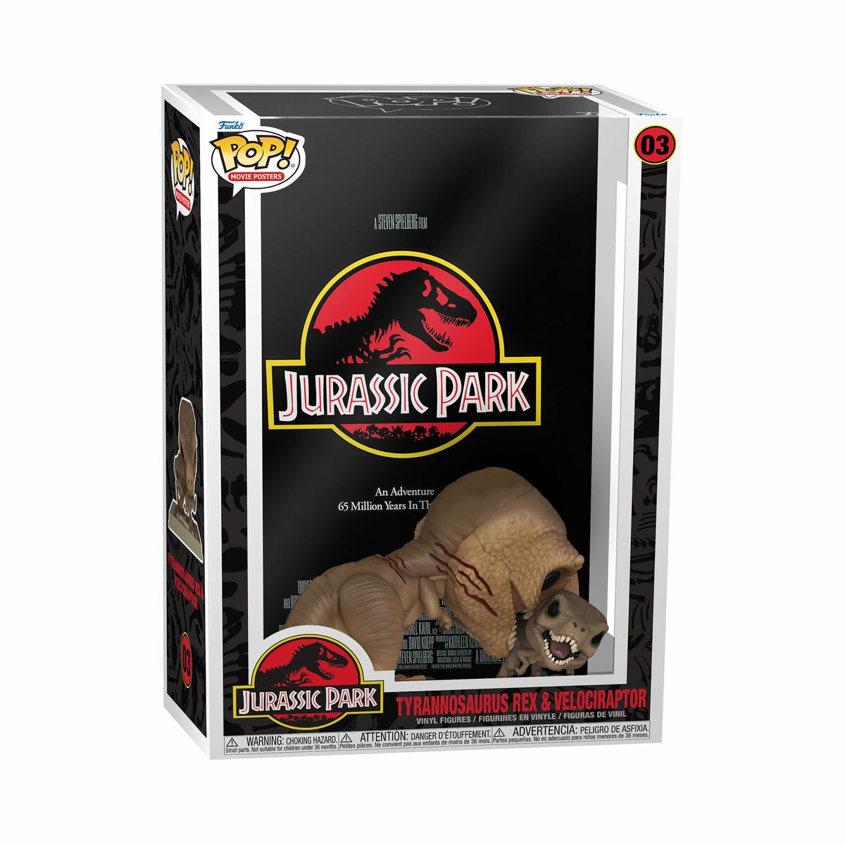 Figure à Collectionner Funko Pop! 03 Movie Poster: Jurassic Park - Tyrannousaurus Rex & Velociraptor