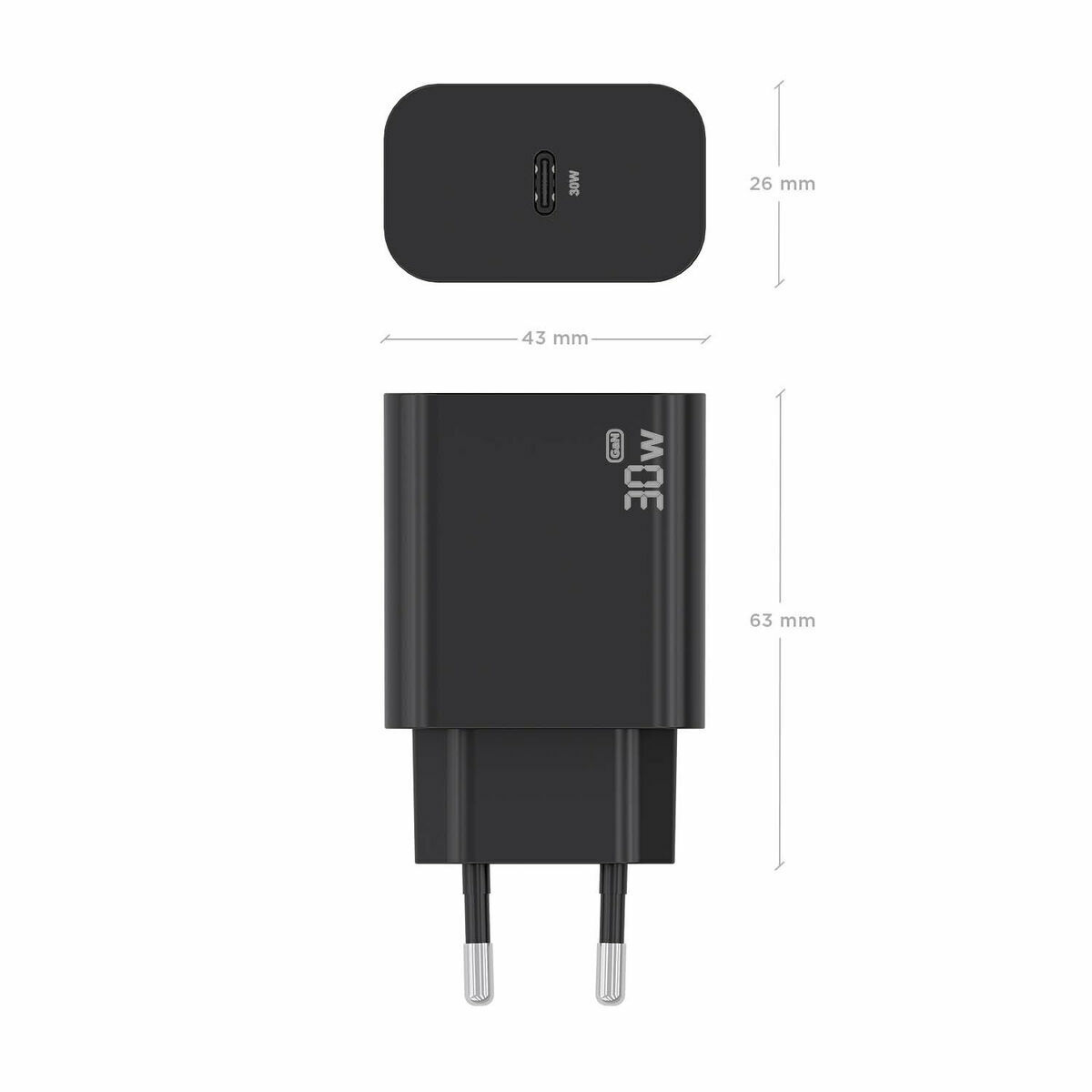 Picture of Wall Charger Aisens A110-0941 Black 33 W 50 W