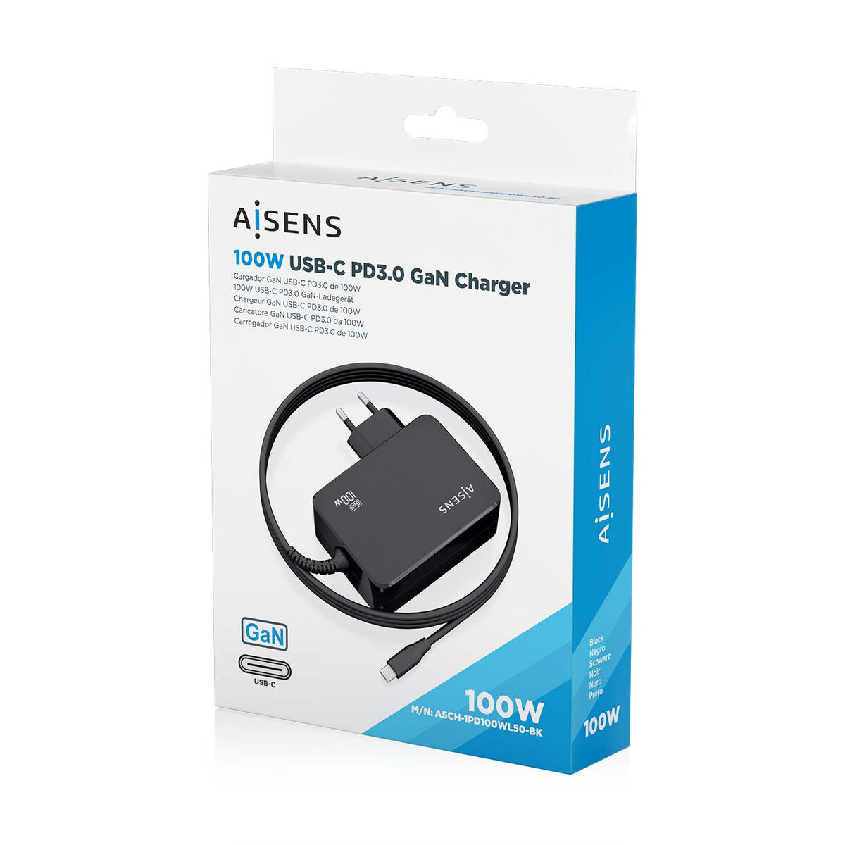 Picture of Laptop Charger Aisens ASCH-1PD100WL50-BK 1,8 m