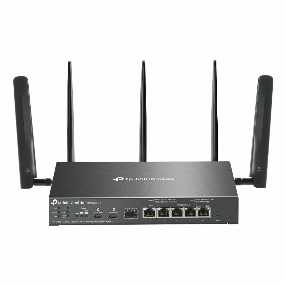 Picture of Router TP-Link ER706WP-4G Black USB RJ45 Ethernet LAN PoE x 1