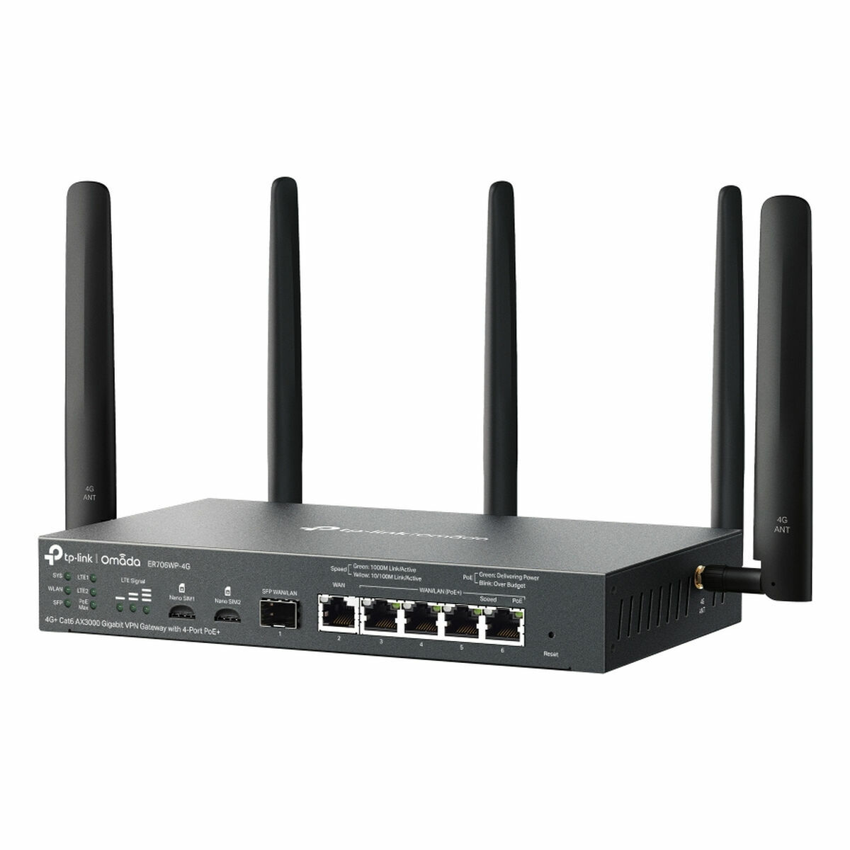 Afbeeldingen van Router TP-Link ER706WP-4G Black USB RJ45 Ethernet LAN PoE x 1